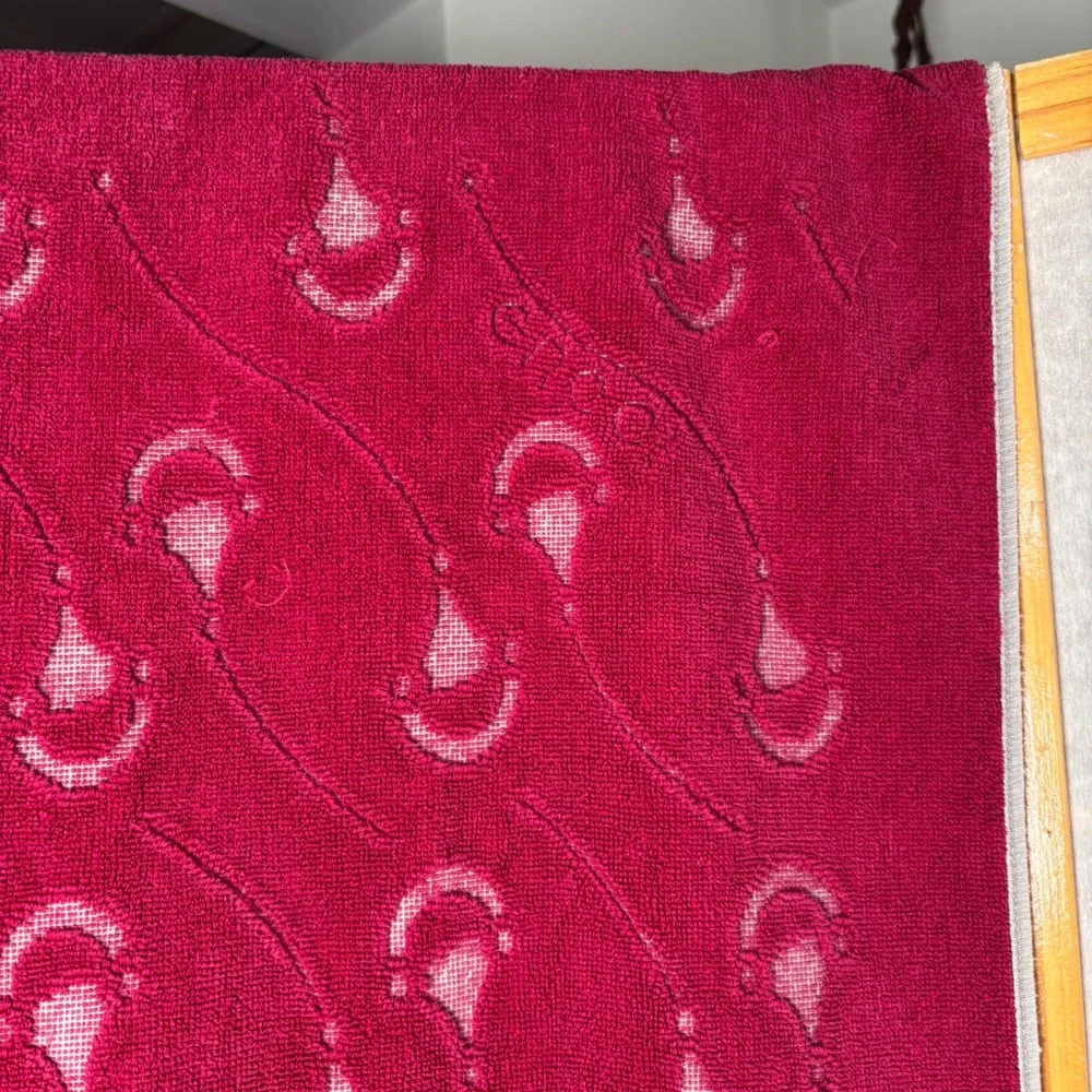 Vintage Gucci Towel Set 5 Piece Burgundy Cotton Horsebit‎ Stirrup Monogram Auth